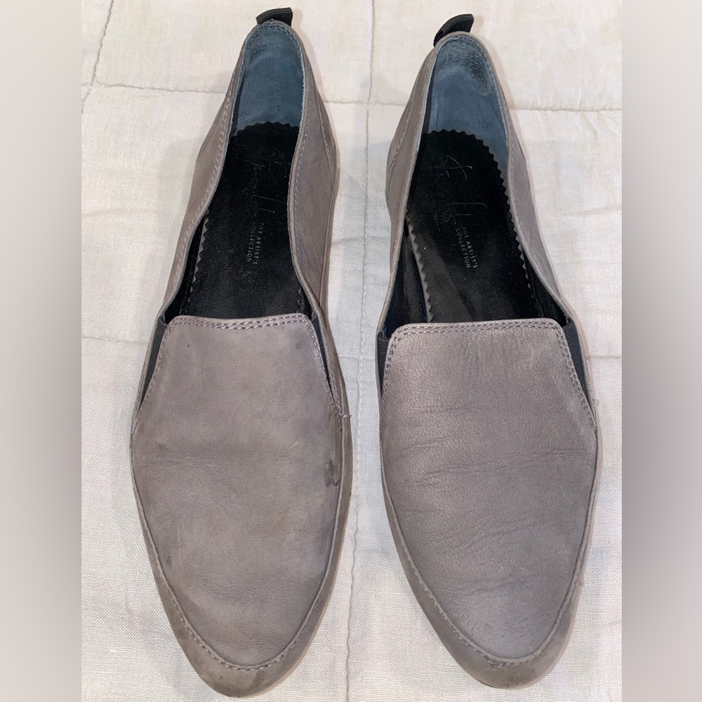 Franco Sarto gray slip on flats
